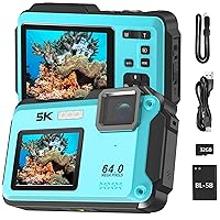 1080P 44MP WiFi Underwater Camera with 32GB Card Point and Shoot Waterproof Camera