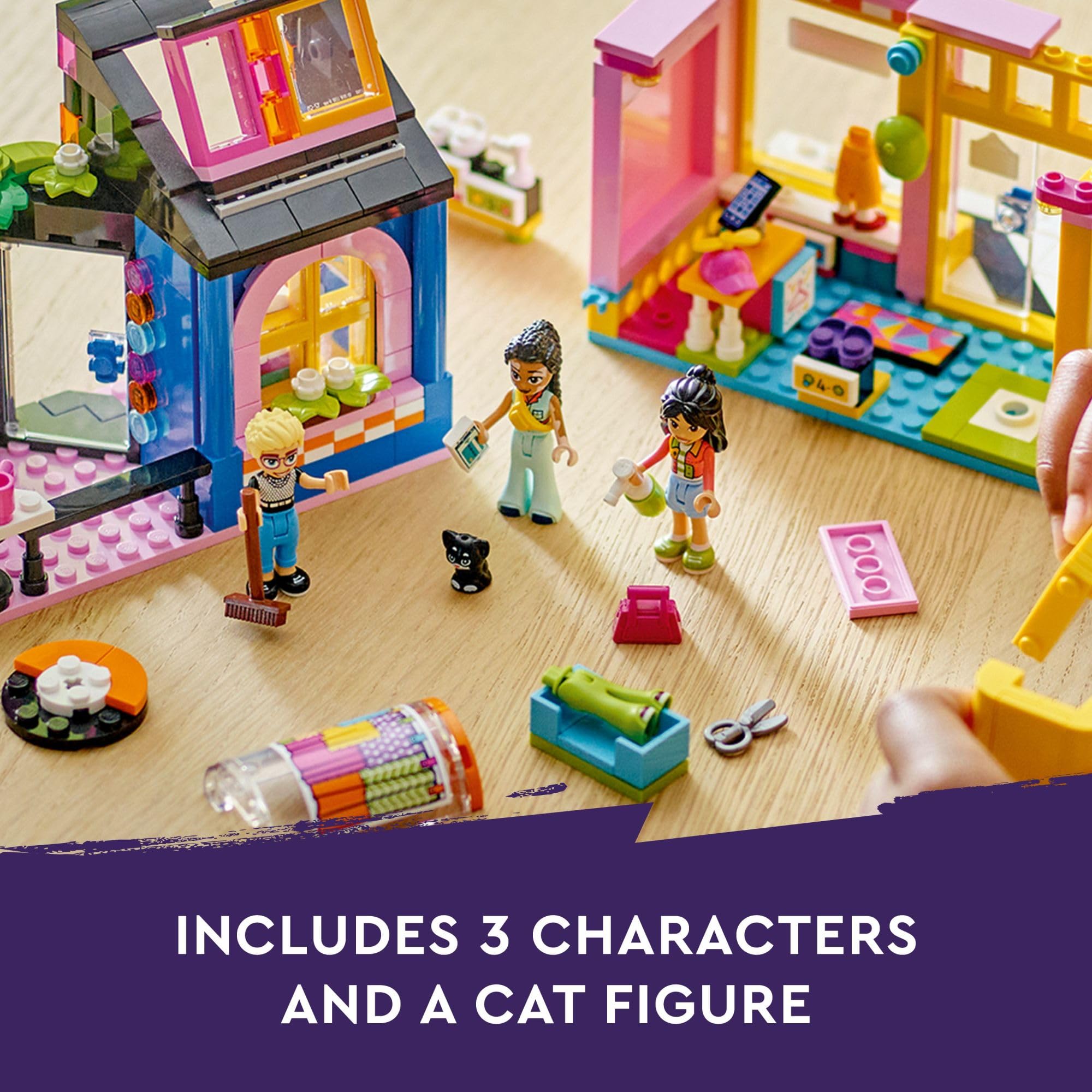 LEGO Friends Vintage Fashion Store, Social-Emotional Toy, Buildable Model, Role-Play Gift Idea for Kids Aged 6 Years Old and Up, Mini-Doll Characters and Cat Figure, Play Together Toy, 42614