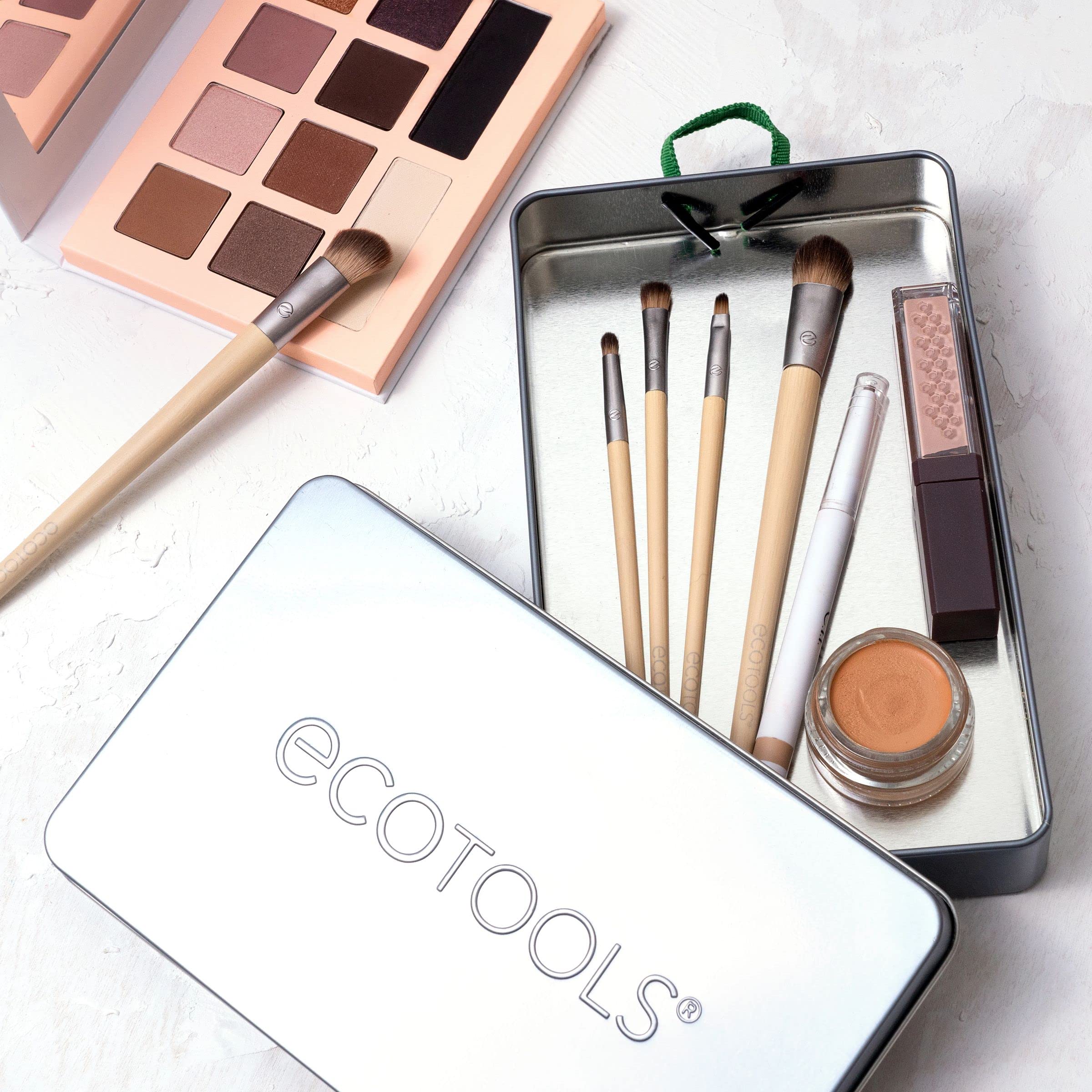 EcoTools Daily Defined Eye Makeup Brush Kit, Travel Friendly, Versatile Eye Makeup Looks, Convenient Makeup Tools On-The-Go, For Eyeshadow & Eye Liner, Eco-Friendly Makeup Brushes, 6 Piece Set