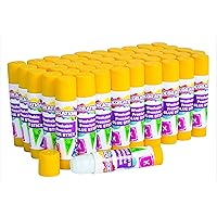 Colorations Washable Glue Sticks, Premium Classroom Art Supplies, Safe Easy-To-Spread Adhesive, Preschool, School Projects, Crafts, Scrapbook Glue, White Glue Stick Dries Clear, Bulk 50 Pack