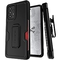 Ghostek IRON ARMOR Samsung Galaxy A72 5G Case with Belt Clip, Card Holder and Kickstand Heavy Duty Protection Rugged Protective Phone Covers Designed for 2021 Samsung A 72 (6.7in) (Smooth Matte Black)