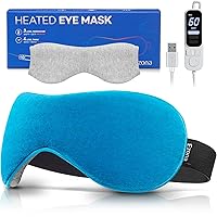 Ezona Heated Eye Mask, Warm Eye Compress Mask for Dry Eyes, USB Electric Eye Heating Pad with Temperature & Timer Control, Dry Eye Mask for Dry Eyes, Blepharitis, Sinus Migraine