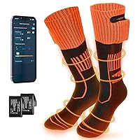 KastKing Calido Heated Socks, Safe Temperature, Rechargeable Foot Warmer for Men & Women, Electric Socks with APP Control for Ice Fishing Hunting Skiing