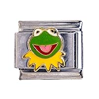 Italian Charm Bracelet Stainless Steel 9mm - Kermit The Frog - Special large Smile