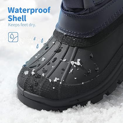 DREAM PAIRS Boys Girls Insulated Waterproof Snow Boots