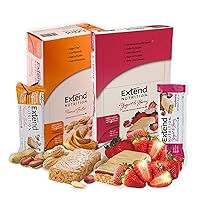 Extend Bar Hunger Control Nutrition Bars Bundle, Yogurt & Berry and Peanut Butter, Help Manage Blood Sugar, Low Carb, Low Glycemic Keto Friendly Weight Management Snacks for Diabetics, 30 Count