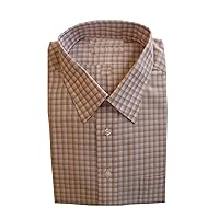 Gold Label Roundtree & Yorke Non-Iron Fitted Point Collar Check Dress Shirt G16A0124 Orange Multi