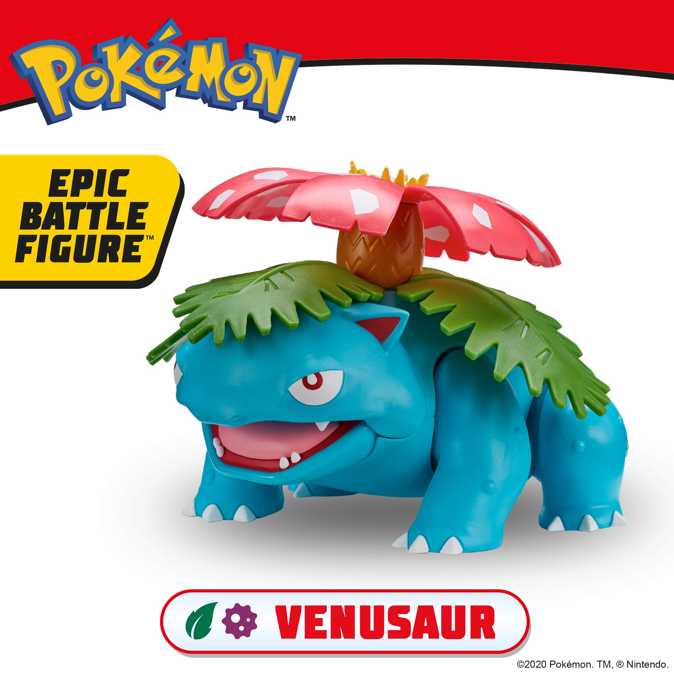 Pokemon Venusaur 12-Inch Epic Battle Figure - Authentic Details, Fully Articulated Figure Toys Inspired By Smash-Hit Animated Series - Gotta Catch ‘Em All
