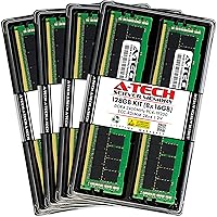 A-Tech 128GB Kit (8x16GB) DDR4 2400MHz PC4-19200 ECC RDIMM 2Rx4 1.2V Dual Rank ECC Registered DIMM 288-Pin Server & Workstation RAM Memory Upgrade Modules (A-Tech Enterprise Series)
