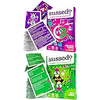 SUSSED 450 Wacky Conversation Starters for Kids, Teens & Adults- The ‘What Would I Do?’ Card Game - Hilarious Gift for Family Fun - Purple and Green Deck Bundle…