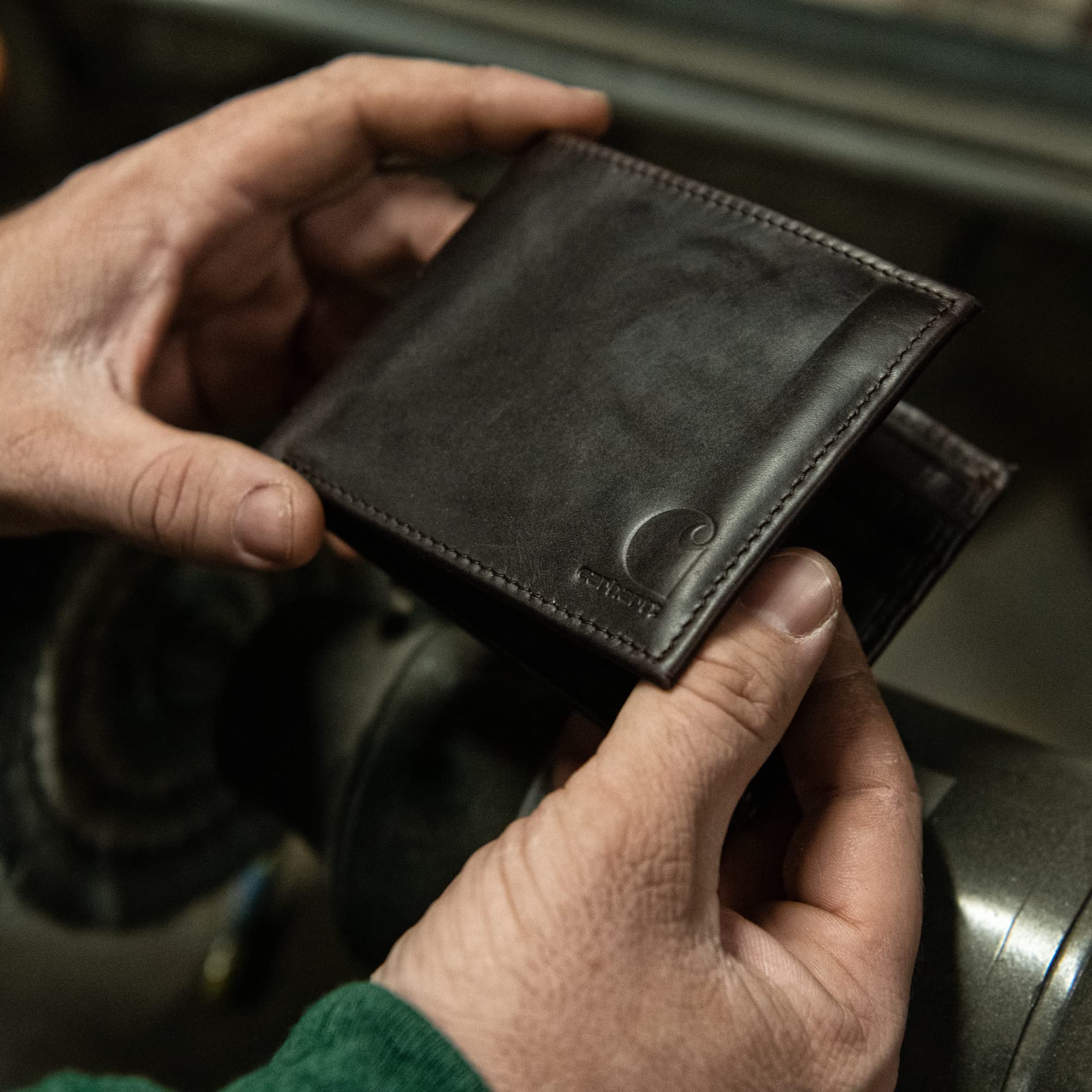 Carhartt Men's Billfold and Passcase Wallets, Durable Bifold Wallets, Available in Leather and Canvas Styles