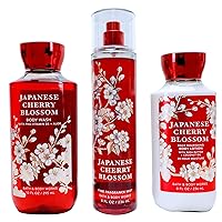 Japanese Cherry Blossom Set - Shower Gel 10 oz, Fragrance Mist 8 oz, Body Lotion 8 oz Bath & Body Works Japanese Cherry Blossom Set - Shower Gel 10 oz, Fragrance Mist 8 oz, Body Lotion 8 oz