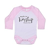Made To Worship/Baby Onesie/Sublimation/Infant Bodysuit/Faith/Newborn Outfit