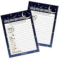 DISTINCTIVS Love You to The Moon and Back Emoji Game Cards - Twinkle Little Star Baby Shower Party Activity - 20 Count