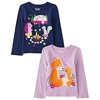 The Children's Place Baby Toddler Girls Long Sleeve Graphic T-Shirt 2-Pack
