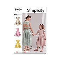 Simplicity Easy Children's and Girls' Party Dresses Sewing Pattern Packet, Design Code S9799, Sizes 3-4-5-6, Multicolor