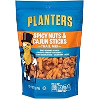 Planters Spicy Nuts & Cajun Sticks Trail Mix (6oz Bags, Pack of 6)
