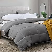 L LOVSOUL Down Alternative Queen Comforter Duvet Insert,All Season Duvet Insert with Corner Tabs,Grey Comforter Queen Size 90x90Inches