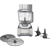 Ninja NF701 Professional XL Food Processor, 1200 Peak-Watts, 4-in-1, Chopping, Slicing/Shredding, Purees, Dough, 12-Cup Processor Bowl, 2 Blades & 2 Discs, Feed Chute/Pusher,Silver