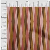 Cotton Jersey Rust Brown Fabric Argyle Check Sewing Material Print Fabric by The Yard 58 Inch Wide