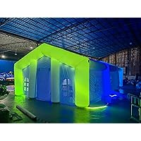 Large Inflatable Nightclub Tent, Portable Air Cube Tent, White Shining Marquee Tent House for Night Club Event Exhibition Wedding Business/Private Use(40x20x11.5FT)