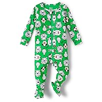 The Children's Place Baby-Boys And Toddler Long Sleeve 100% Cotton Zip-Front One Piece Footed Pajamas
