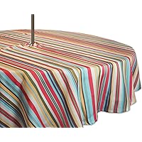 DII Indoor/Outdoor Tabletop Collection Multi-use, Machine Washable, Striped, Tablecloth, 60