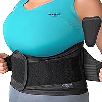 Back Brace for Lower Back Pain Relief 6 ribs Belt with Lumbar Pad Support for Men/Women Light Thin Orthopedic Rigid Adjustable Brace Herniated Disc - Circumference 40 – 51
