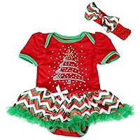Petitebella Rhinestone Christmas Tree Baby Dress Nb-18m