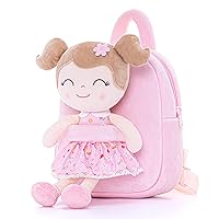 Gloveleya Kids Backpacks Girls Backpack Plush Bags Diaper Bag Backpack with Floral Doll Pink 9