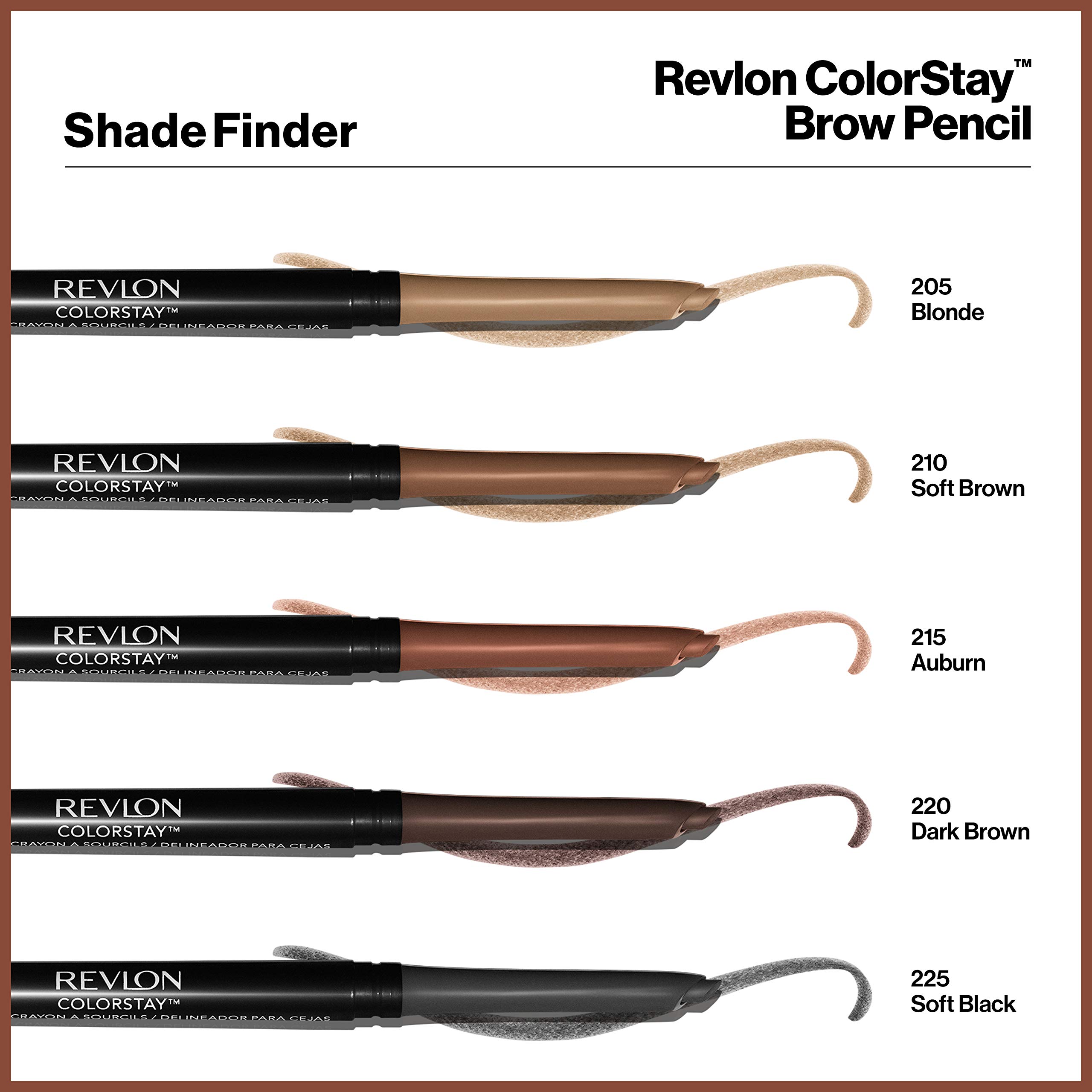 Revlon Eyebrow Pencil, Colorstay Eye Makeup with Eyebrow Spoolie, Waterproof, Longwearing Angled Precision Tip, 205 Blonde, 0.01 Oz