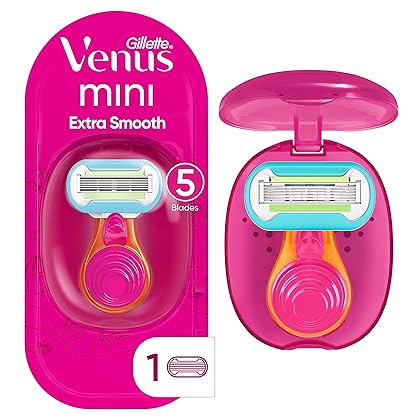 Gillette Venus Extra Smooth On The Go Women's Razor Handle + 1 Blade Refill + 1 Travel Case