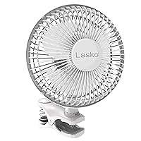 Lasko Clip Fan, 2 Quiet Speeds, 360 Degree Pivot, Portable for Office, Bedroom, Kitchen, 6