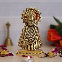 Premium Baba Khatu Shyam Ji Idol Statue (Gold, 6.5 Inches) - Ideal for Home, Pooja Decoration & Car Dashboard