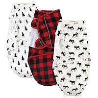 Hudson Baby Unisex Baby Quilted Cotton Swaddle Wrap 3pk, Moose, 0-3 Months