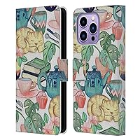 Head Case Designs Officially Licensed Micklyn Le Feuvre Lazy Afternoon A Chalk Pastel Illustration Patterns 2 Leather Book Wallet Case Cover Compatible with Apple iPhone 14 Pro Max