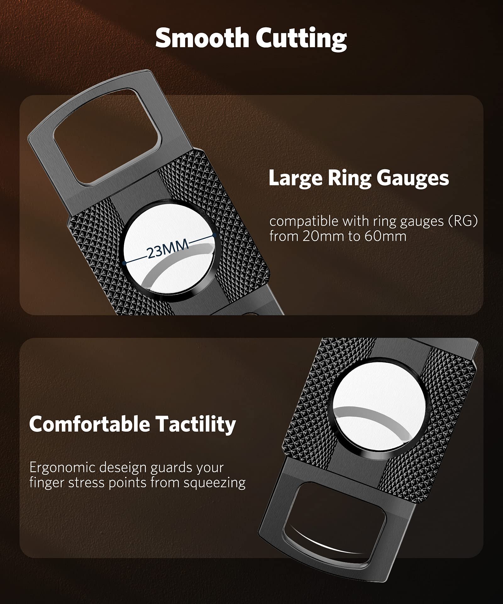 RONXS Torch Lighter and Cigar Cutter Set, Adjustable Triple Jet Flame Cigar Lighter, Windproof Butane Refillable Lighters, Gift for Dad Fathers Day(Butane Gas Not Included)