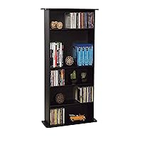 Atlantic Drawbridge Media Storage Cabinet - Organize optical media, up to 240 CD, or 108 DVD, or 132 BD/Video Games, Adjustable Shelves, PN 37935726 in Black