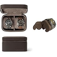 TAWBURY Fraser 2 Watch Case (Brown) with a Set of 2 X-Small Pillows to Fit 5.5-6.5