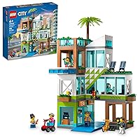LEGO My City Apartment Building 60365 Toy Set with Connecting Three Floor Room Modules, Includes a Mobility Scooter, Bike and 6 Minifigures for Imaginative Role Play, Fun Gift Idea for Kids