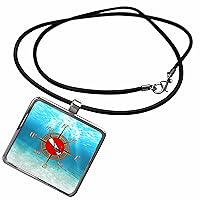 Female SCUBA diver with nautical compass. - Necklace With Pendant (ncl_358277)