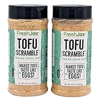FreshJax Tofu Scramble Vegan Spice Mix | 2 Large 8.9 oz Bottles | Non GMO, Gluten Free, Keto, Paleo, No Preservatives Tofu Seasoning | Handcrafted in Jacksonville | Gourmet Spices