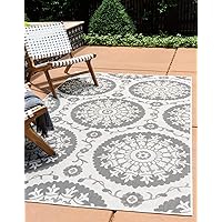 Unique Loom Outdoor Botanical Collection Area Rug - Medallion (2' 2