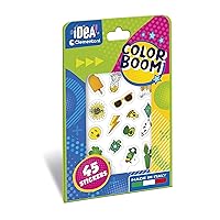 Clementoni - Idea-Color Boom Stickers, Coloured Stickers, Notes with Adhesive Decorations, Creative Game Children 6 Years, Made in Italy, Multicoloured, Medium, 18698