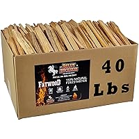 Billy Buckskin Co. 40 lb. Fatwood Fire Starter Sticks, Fire Logs, Fire Starters for Campfires, Wood Stoves, Fireplaces | Start a Fire with just 2 Sticks | All Weather Conditions (40 Pound Box)