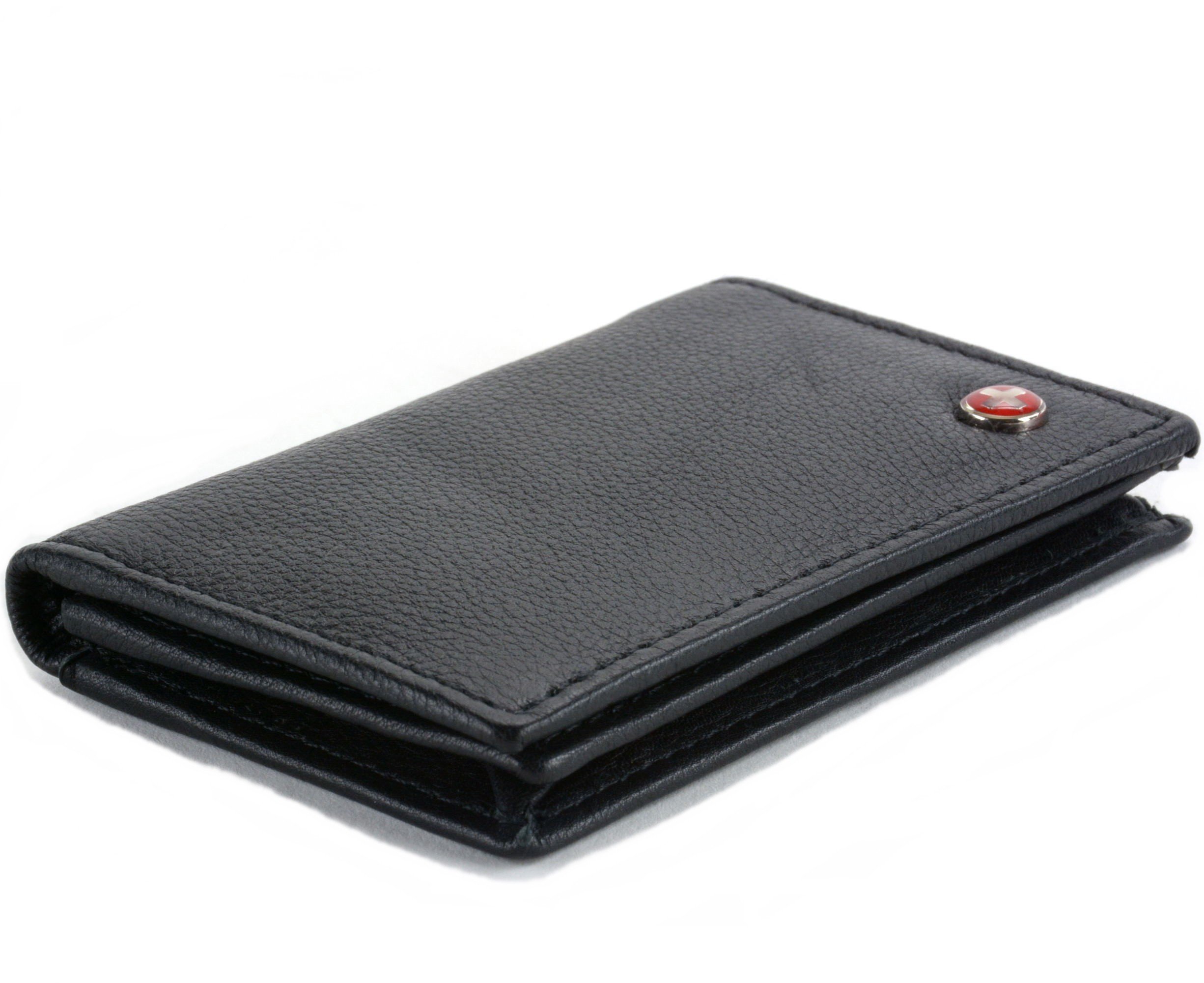 Alpine Swiss Genuine Leather Thin Business Card Case Minimalist Wallet