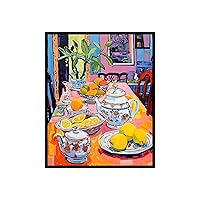 Poster Master Lemons Poster - Fruits Print - Food & Drink Art - Teapot Art - Watercolor Art - Gift for Men & Women - Aesthetic Decor for Kitchen, Dining Room or Restaurant - 11x14 UNFRAMED Wall Art