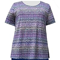 Women's Plus Size Short Sleeve Round Neck Pullover Top