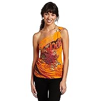 Southpole Junior's One Shoulder Side Ruched Logo Fashion top