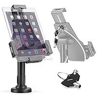 Pyle PSPADLK8 Anti-Theft Tablet Security Stand Kiosk - Table Mount Desktop Tablet Case Holder with Lock, Adjustable Clamp Arm, Internal Cable Routing, for iPad, Kindle, Samsung, Android Tablets